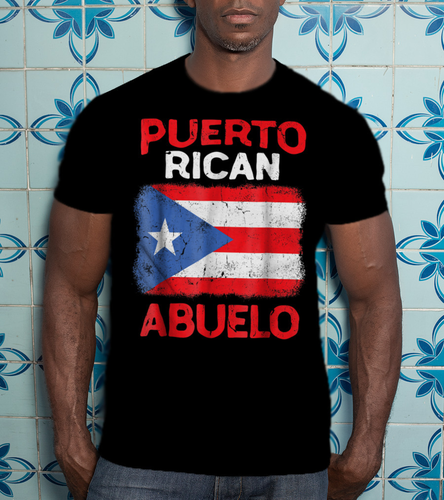 Puerto Rican Abuelo Grandpa Flag Fathers T-Shirt