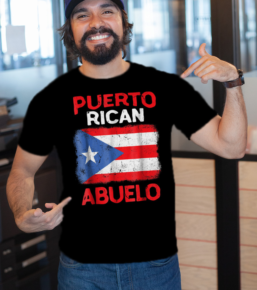 Puerto Rican Abuelo Grandpa Flag Fathers T-Shirt