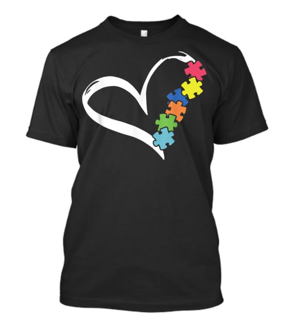 Puzzles Piece Heart Autism Awareness Love T-Shirt