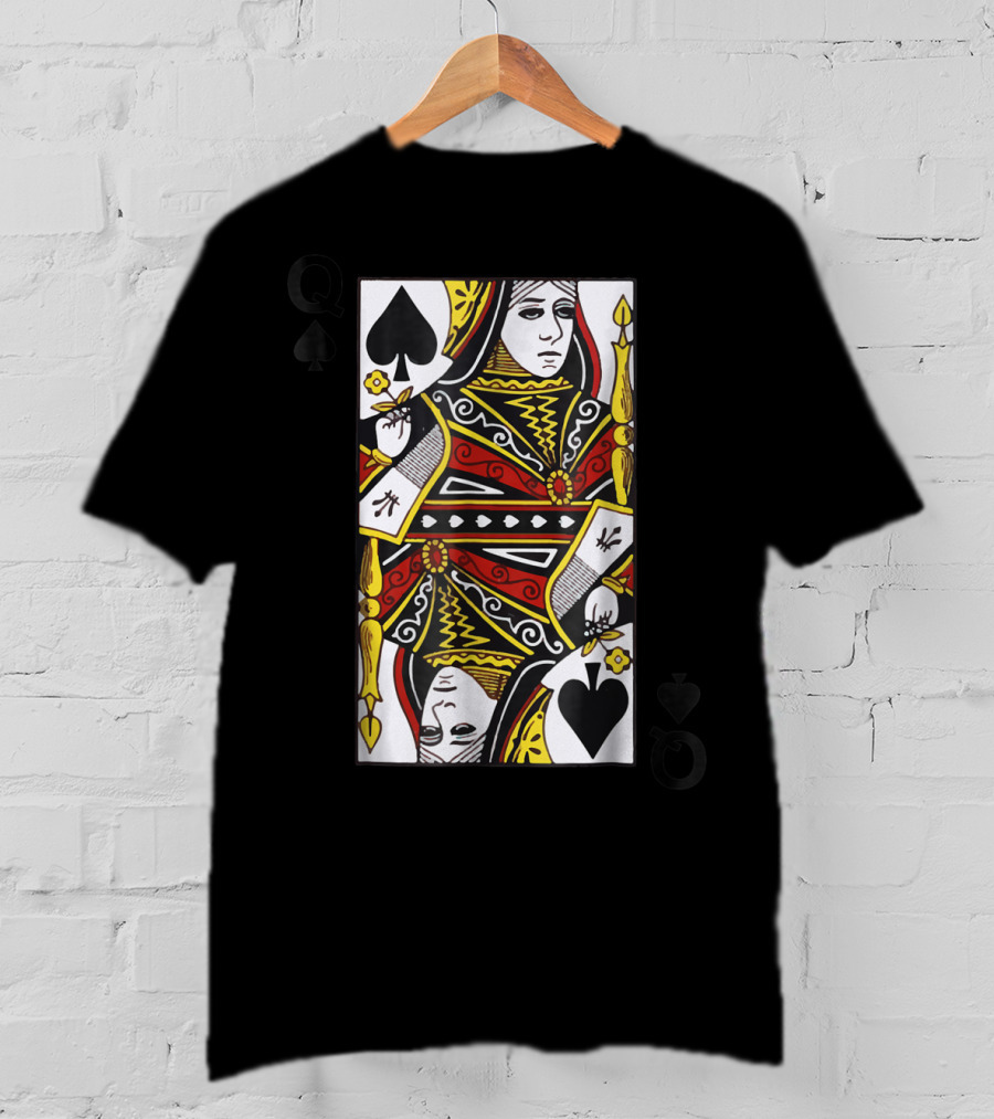 Queen Of Spades Playing Card Poker Blackjack T-Shirt