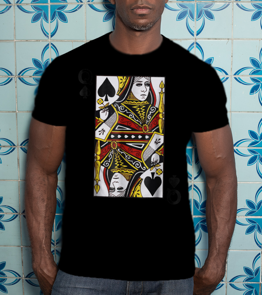 Queen Of Spades Playing Card Poker Blackjack T-Shirt