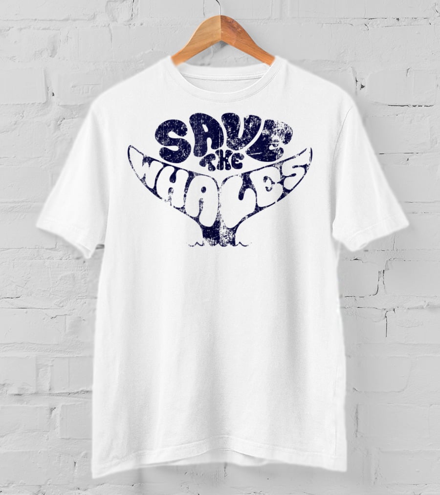 Save The Whales Distressed Vintage Environmentalist T-Shirt