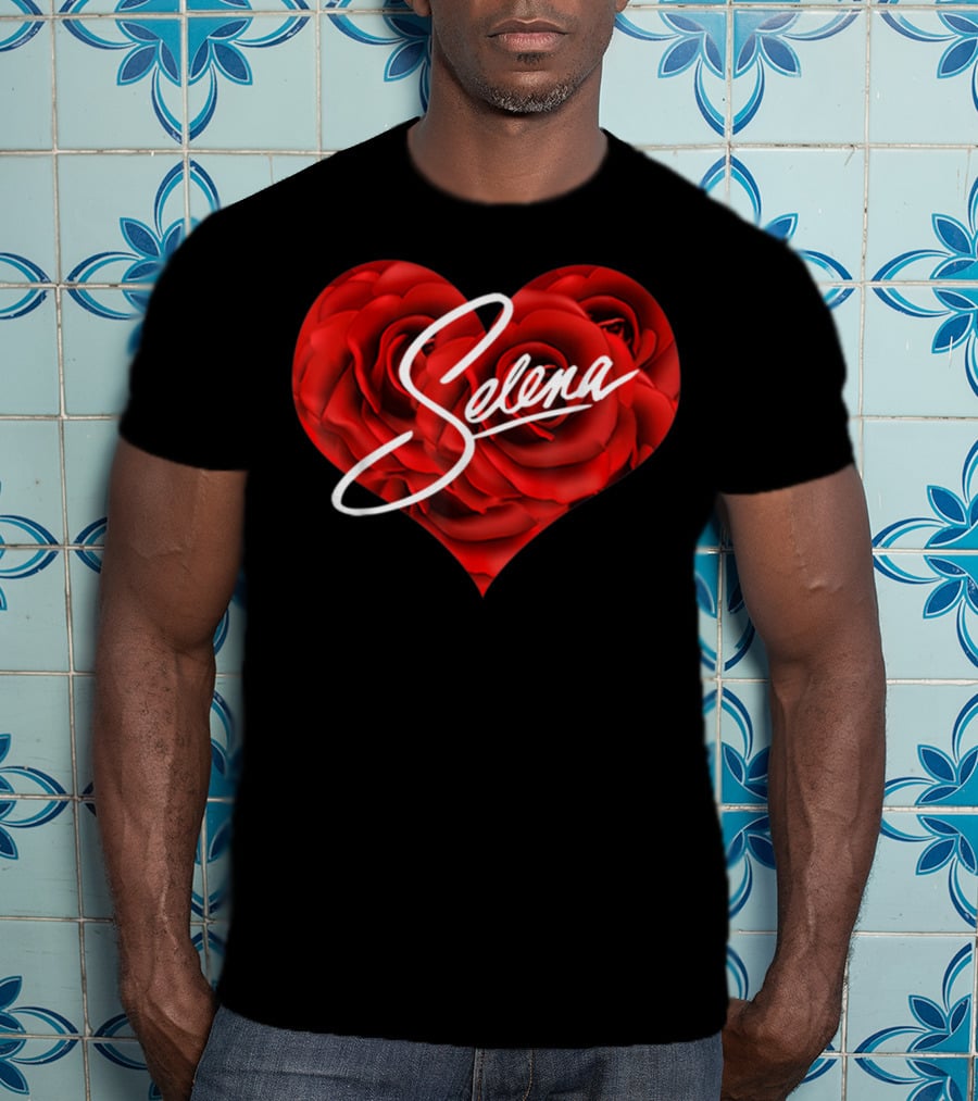 Selena Red Rose Heart T-Shirt