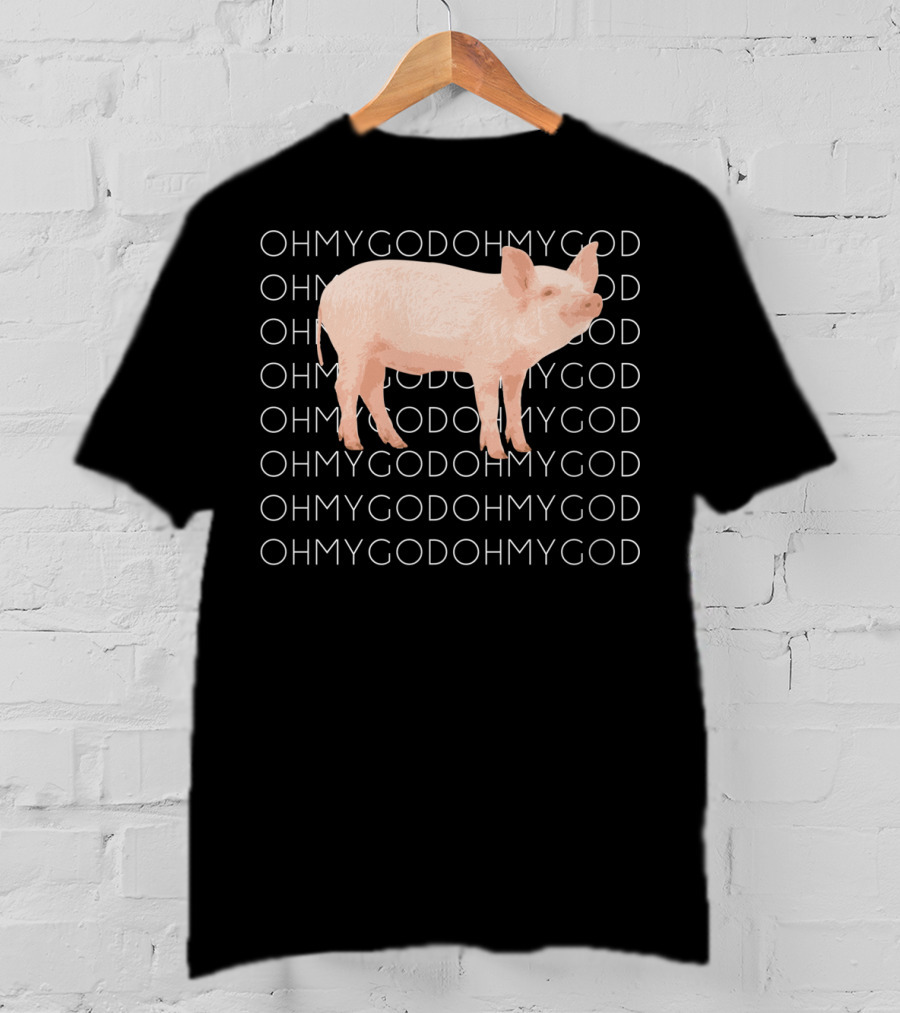 Shane Dawson Oh My God Pig Repeated Text T-Shirt