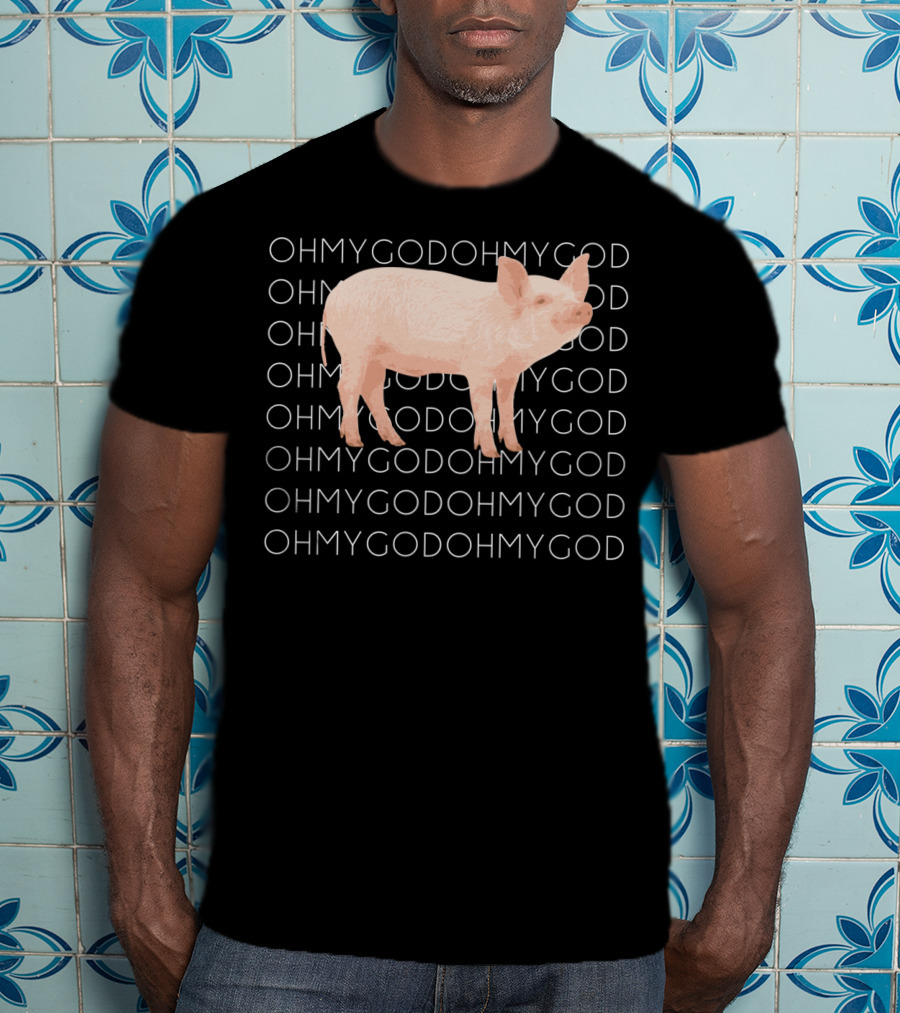 Shane Dawson Oh My God Pig Repeated Text T-Shirt