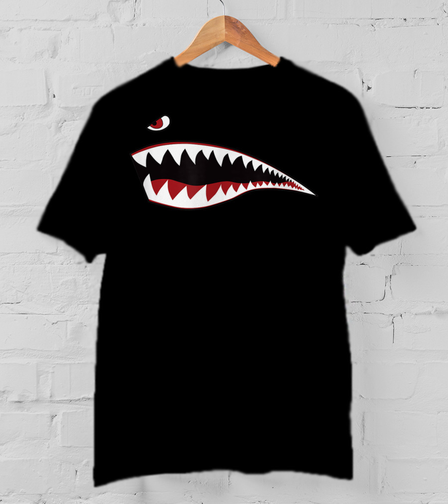 Shark Mouth Nose Art WWII Fighter Plane T-Shirt