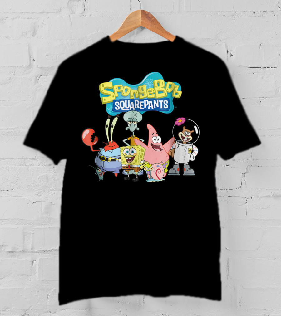SpongeBob SquarePants Characters Group Featuring Mr. Krabs, Squidward, Patrick, Sandy, And Gary T-Shirt