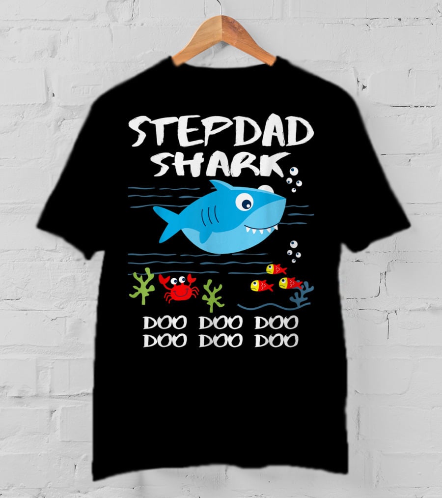 Stepdad Shark Doo Doo Doo Baby Shark Inspired T-Shirt