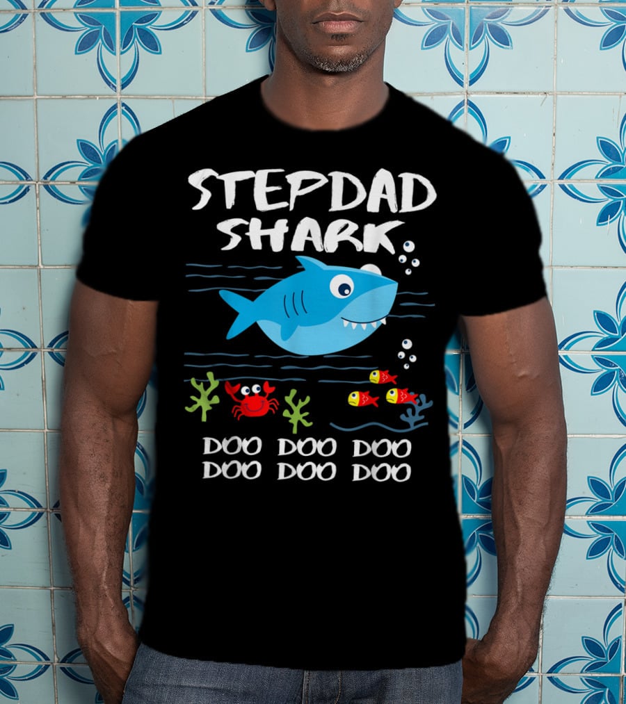 Stepdad Shark Doo Doo Doo Baby Shark Inspired T-Shirt