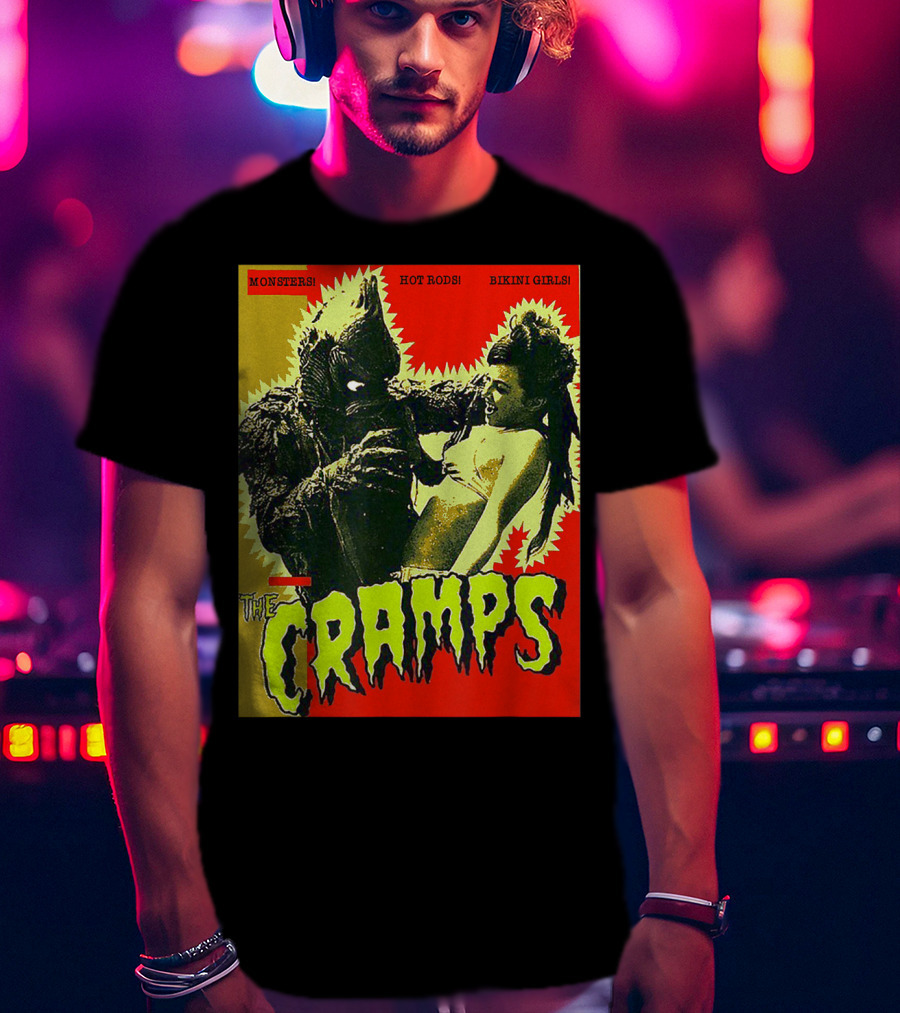 The Cramps Monsters Hot Rods Bikini Girls Punk Rock Band T-Shirt