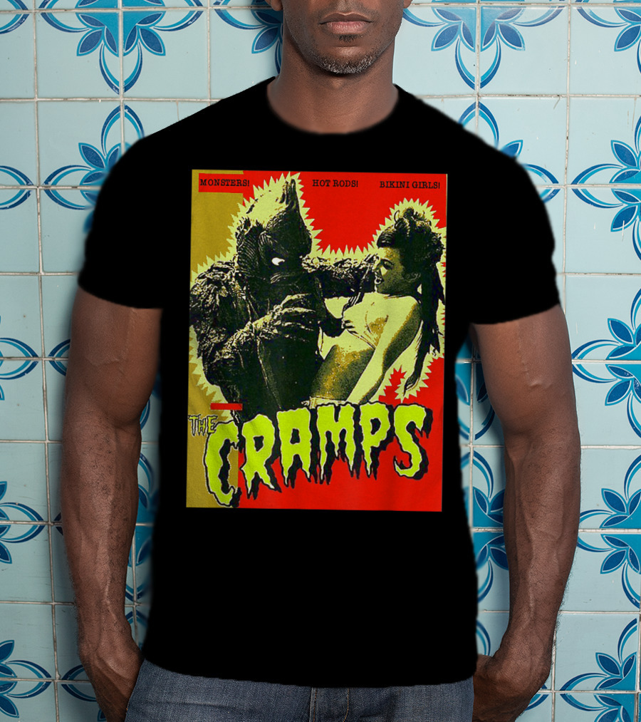 The Cramps Monsters Hot Rods Bikini Girls Punk Rock Band T-Shirt