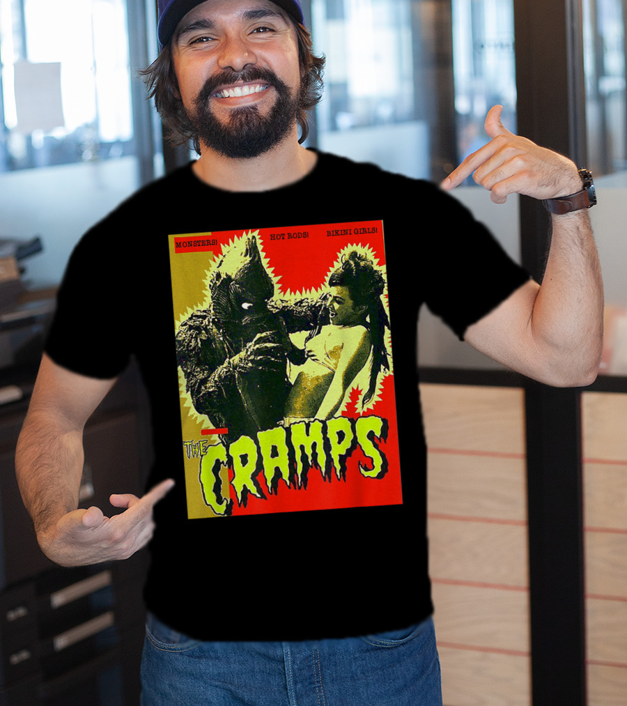 The Cramps Monsters Hot Rods Bikini Girls Punk Rock Band T-Shirt