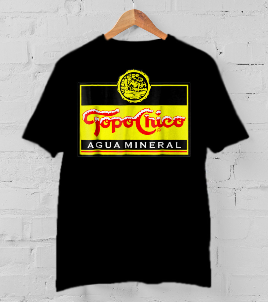 Topo Chico Agua Mineral Logo With Yellow T-Shirt