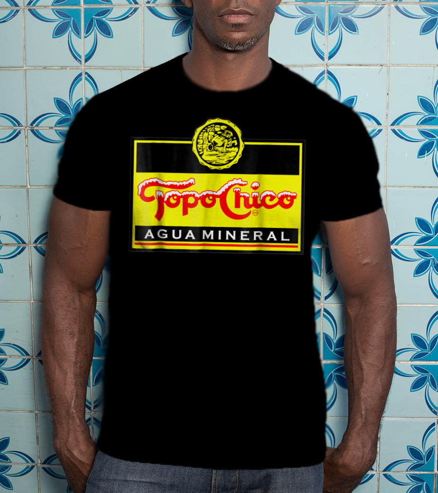 Topo Chico Agua Mineral Logo With Yellow T-Shirt
