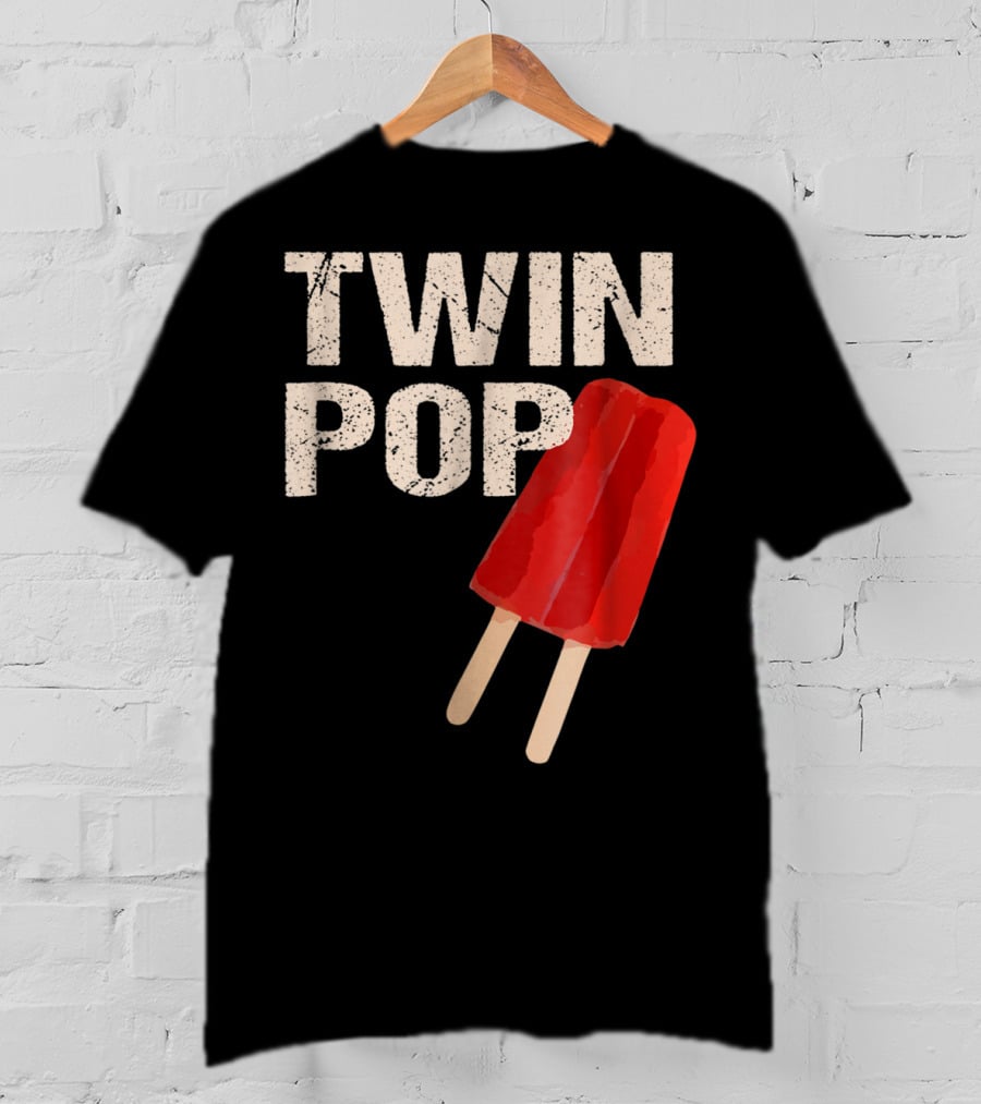 TWIN POP For Grandpa Twins Dad Ice Cream Popsicle T-Shirt