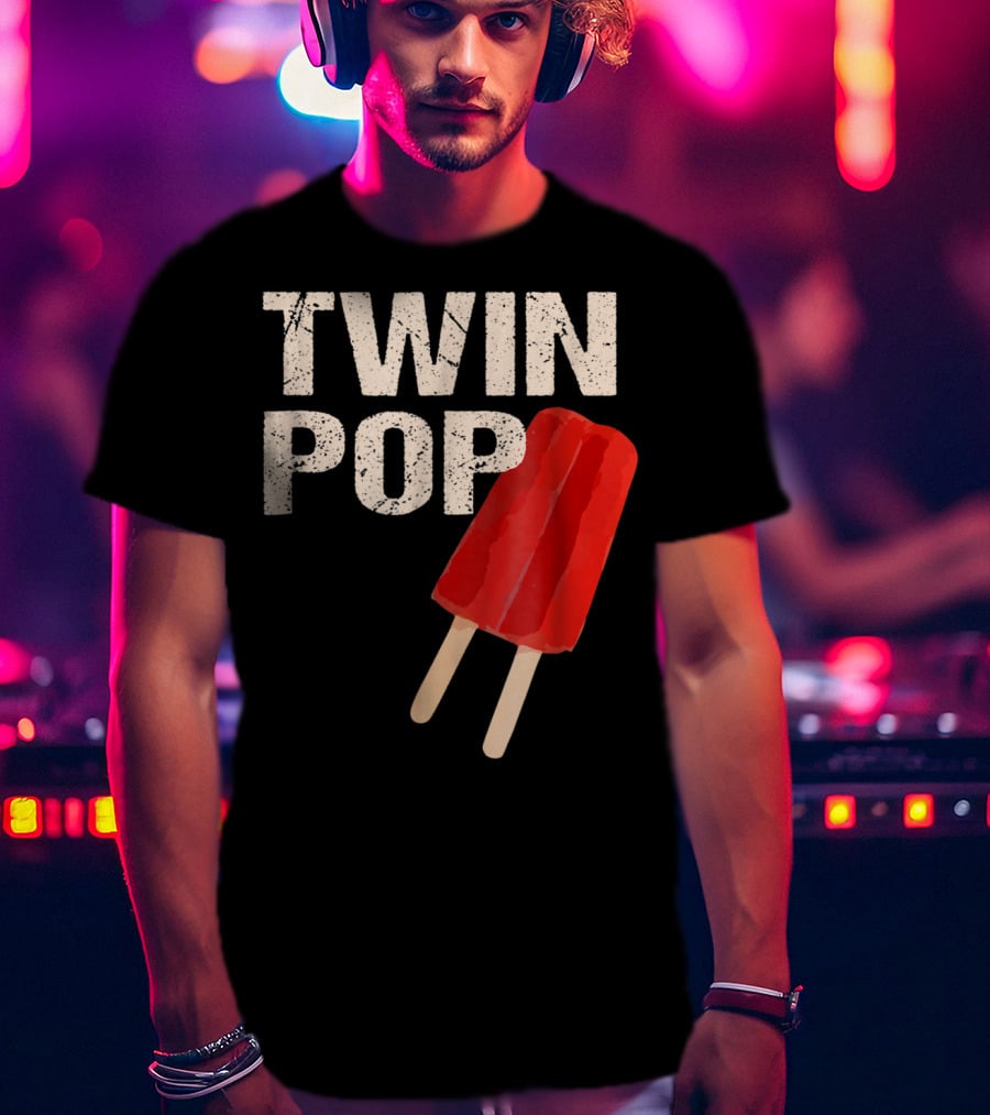 TWIN POP For Grandpa Twins Dad Ice Cream Popsicle T-Shirt