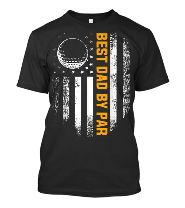 Vintage Best Dad By Par American Flag Golf Father's Day T-Shirt