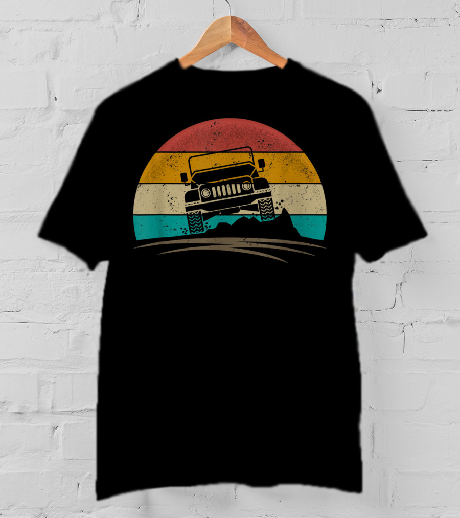 Vintage Jeeps 4x4 70s Distressed Off Road Adventure T-Shirt