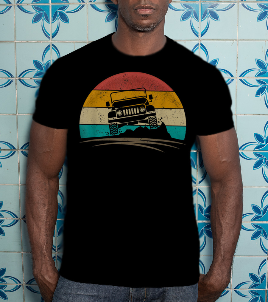 Vintage Jeeps 4x4 70s Distressed Off Road Adventure T-Shirt