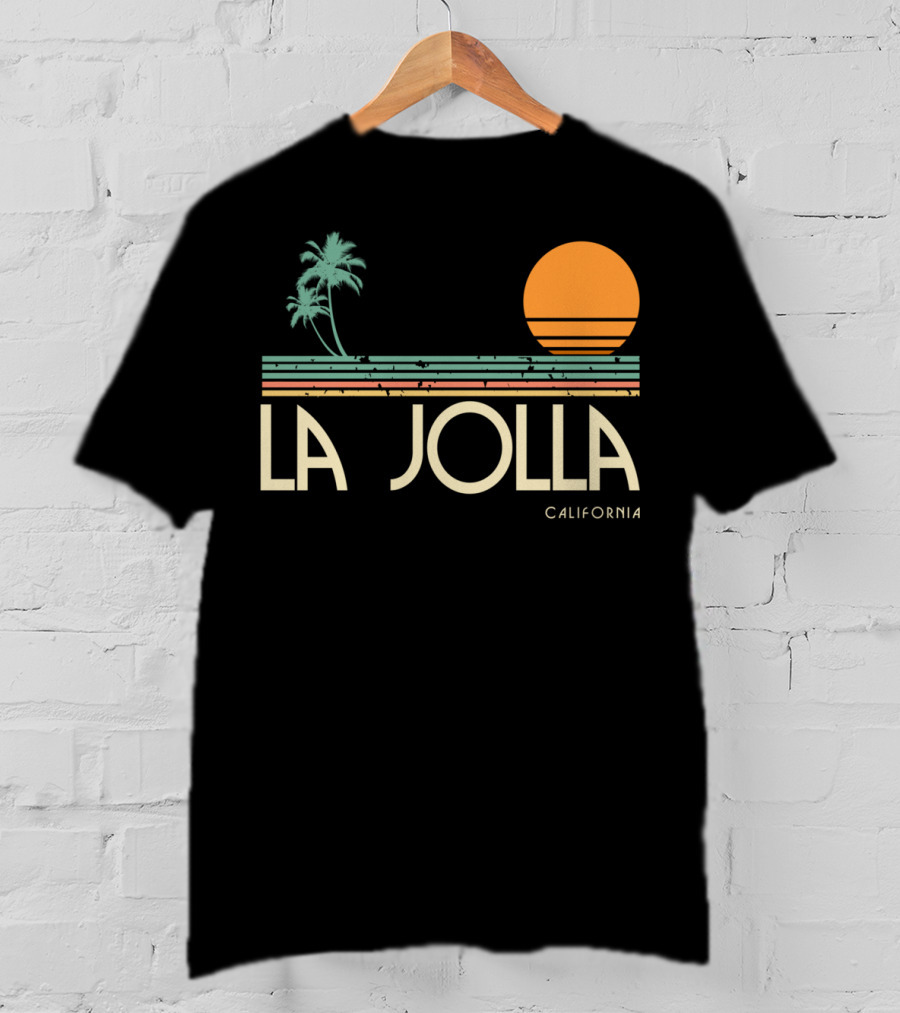 La Jolla California Vintage Sunset Palm Trees T-Shirt