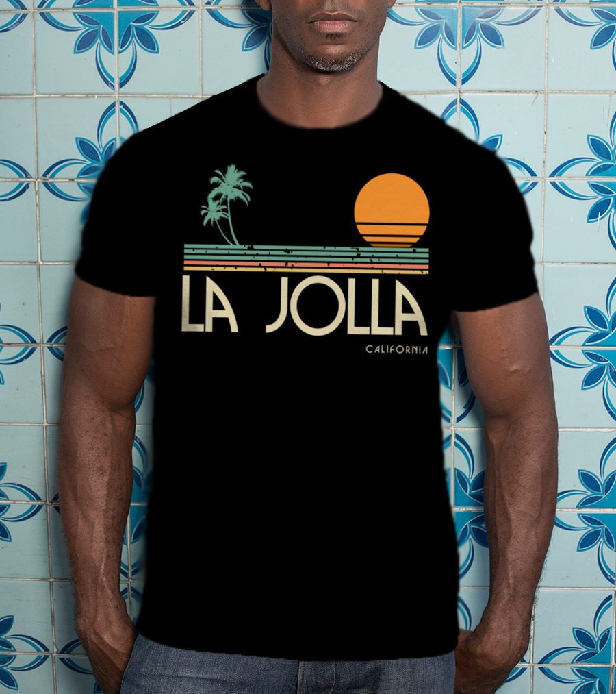 La Jolla California Vintage Sunset Palm Trees T-Shirt