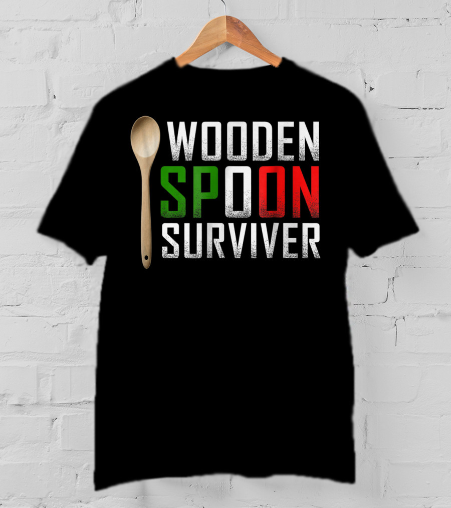Wooden Spoon Survivor Green Red T-Shirt