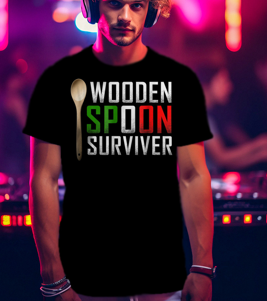 Wooden Spoon Survivor Green Red T-Shirt