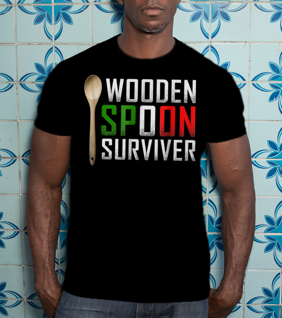 Wooden Spoon Survivor Green Red T-Shirt