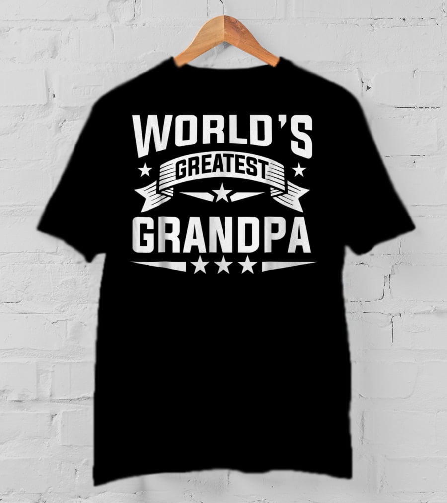 World's Greatest Grandpa Stars Banner T-Shirt