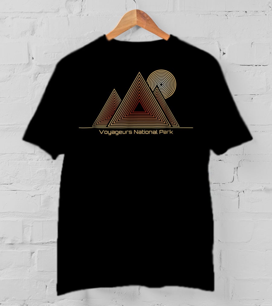 Voyageurs National Park Vintage Geometric Sun And Mountains T-Shirt