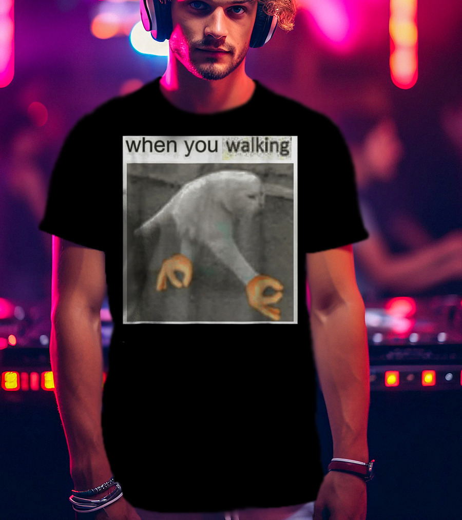 When You Walking Cat Meme With 3D Hands T-Shirt