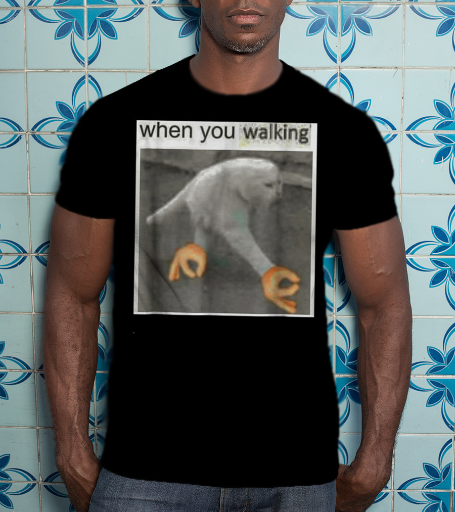 When You Walking Cat Meme With 3D Hands T-Shirt