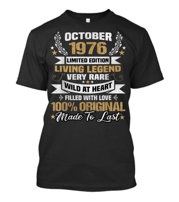 October 1976 Living Legend Very Rare Wild At Heart 100% Original Made To Last T-Shirt