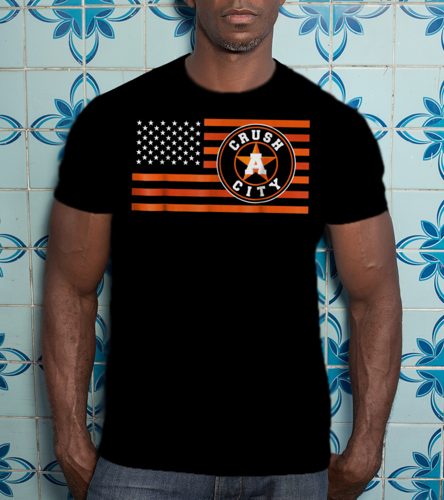 Houston Crush City Baseball Flag H Town Novelty T-Shirt