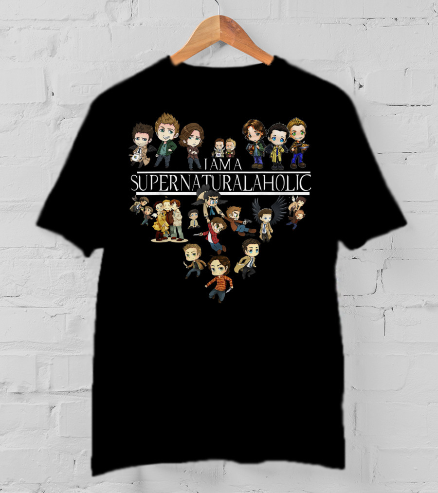 I Am A Supernaturalaholic Funny Supernatural Characters Collection T-Shirt