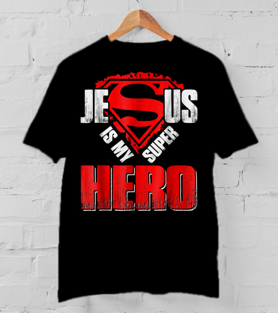 Jesus Is My Super Hero Superman Shield T-Shirt
