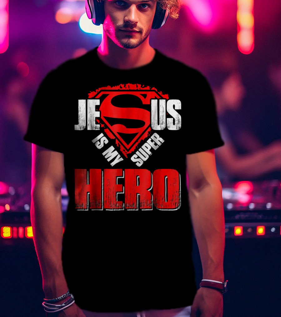 Jesus Is My Super Hero Superman Shield T-Shirt