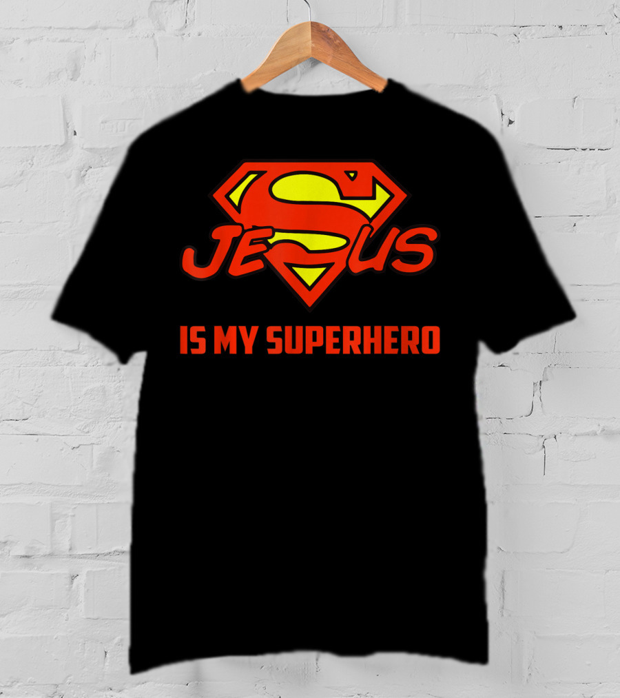 Jesus Is My Superhero Superman Logo Style Christian T-Shirt