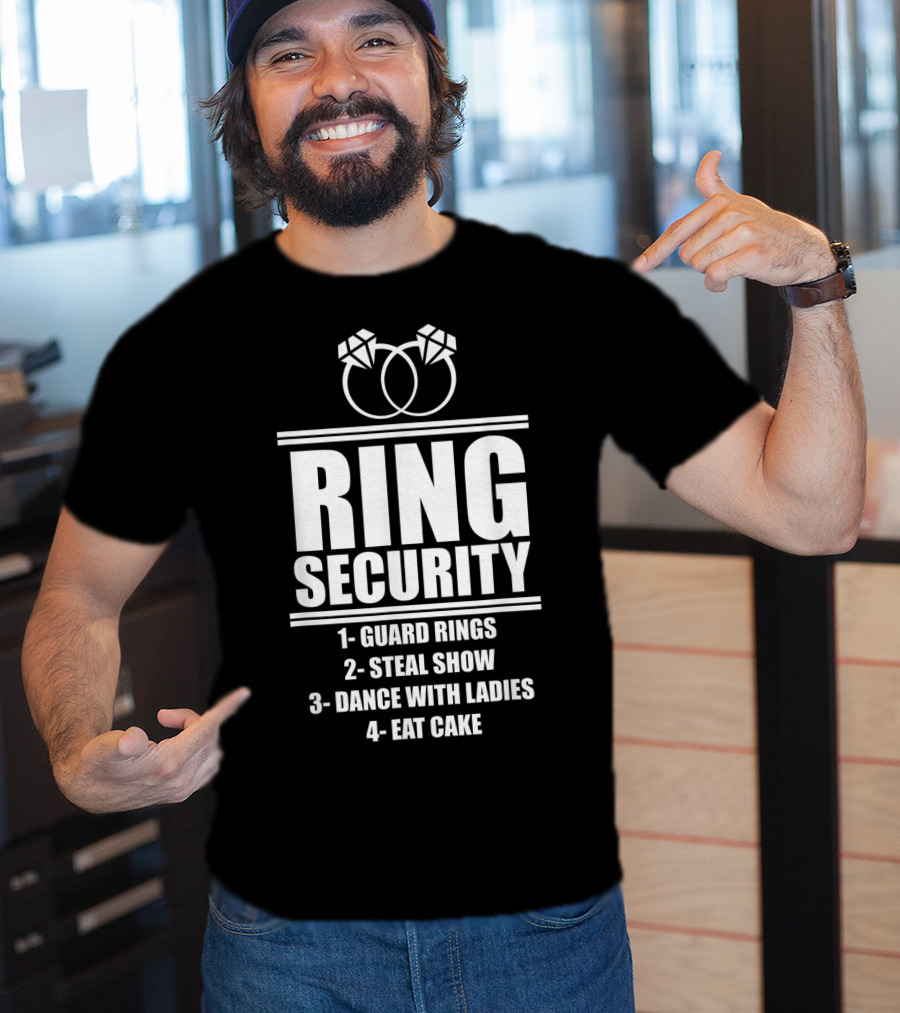 Kids Ring Security Ring Bearer Guard Rings Steal Show Dance Eat Cake T-Shirt
