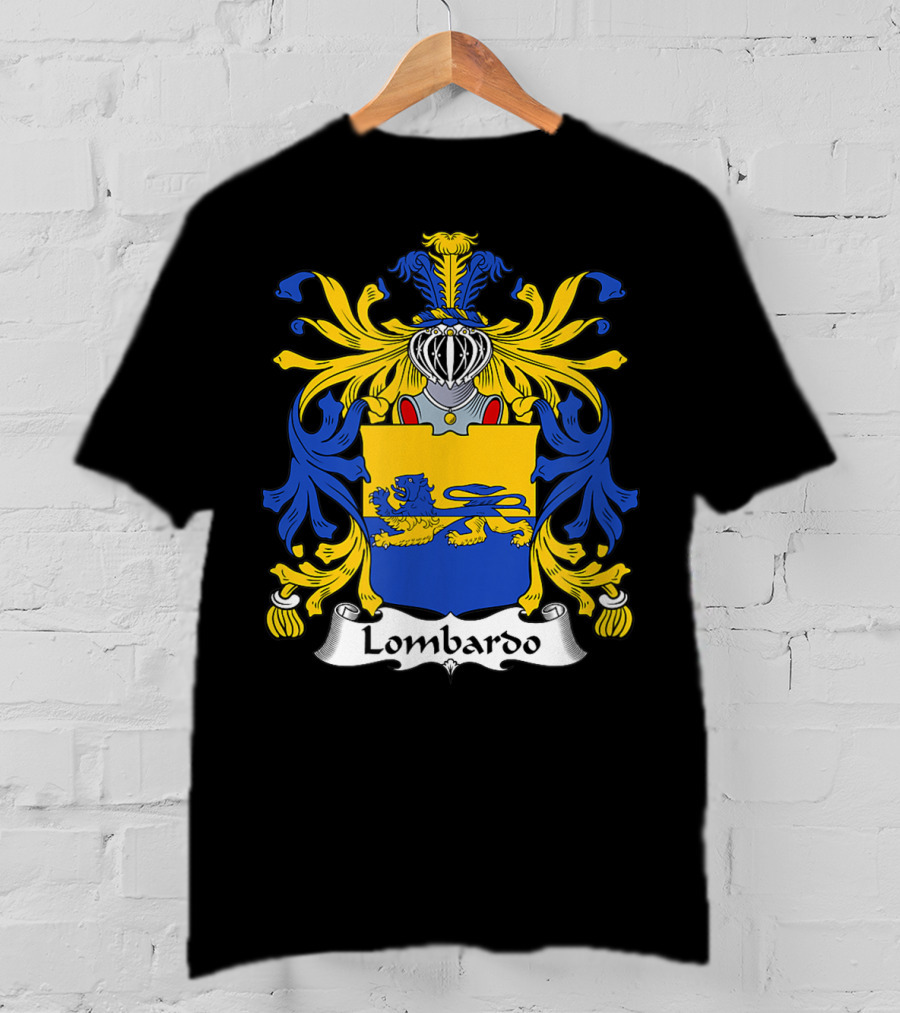 Lombardo Family Crest Coat Of Arms Emblem T-Shirt