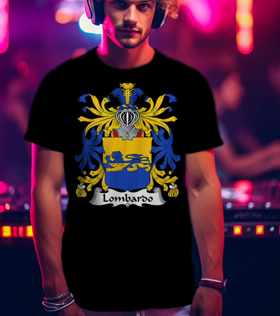 Lombardo Family Crest Coat Of Arms Emblem T-Shirt