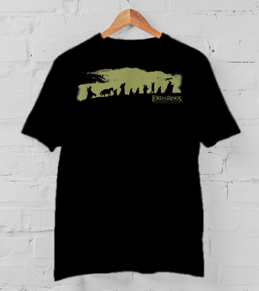 Lord Of The Rings The Fellowship Silhouette On Mountain Path T-Shirt