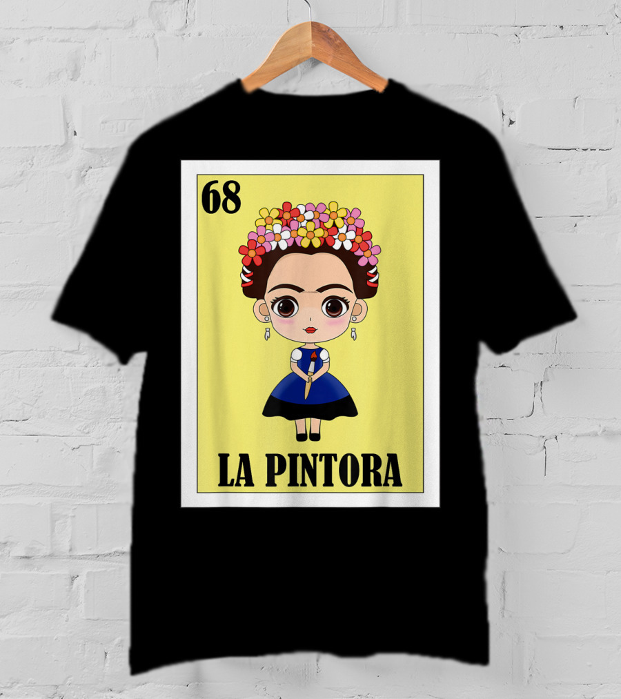 Loteria 68 La Pintora Mexican Graphic Icon T-Shirt