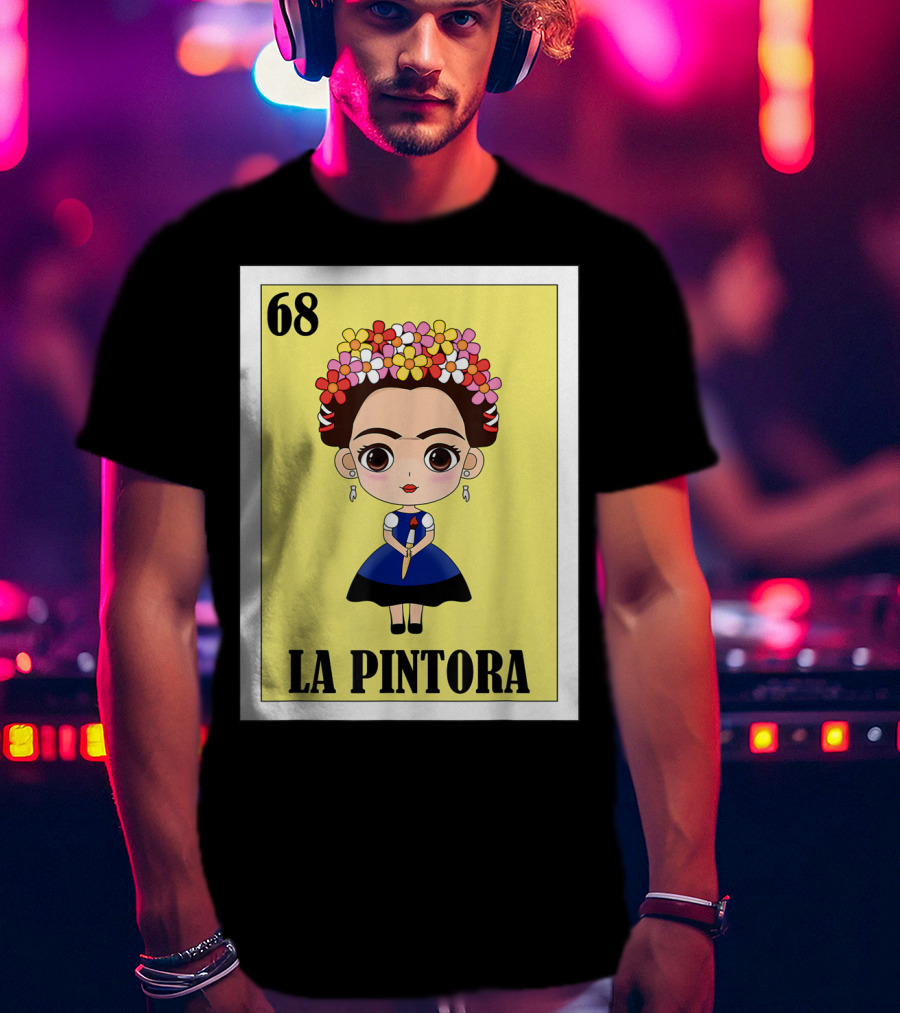 Loteria 68 La Pintora Mexican Graphic Icon T-Shirt