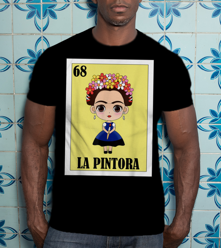 Loteria 68 La Pintora Mexican Graphic Icon T-Shirt