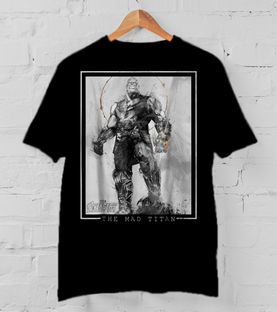 Marvel Avengers Infinity War Thanos The Mad Titan Sketch T-Shirt
