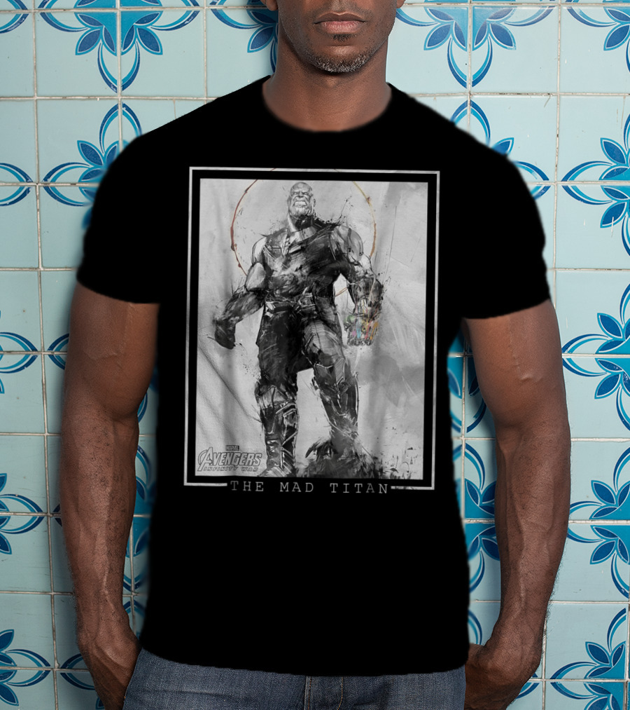 Marvel Avengers Infinity War Thanos The Mad Titan Sketch T-Shirt