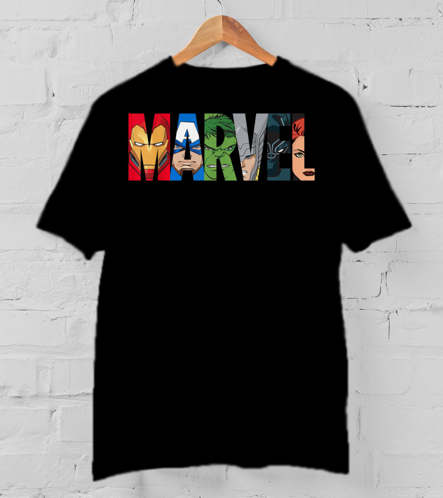 Marvel Avengers Iron Man Captain America Hulk Thor Black Widow Panther T-Shirt