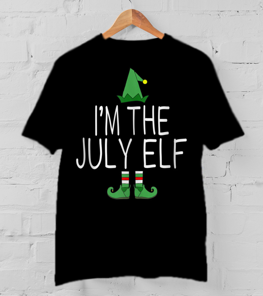 Matching Family Christmas In July Funny I'm The July Elf T-Shirt