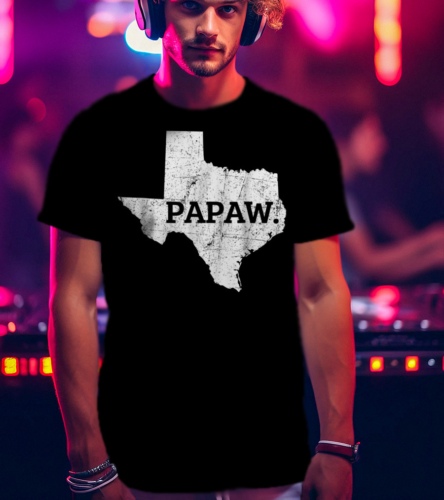 Papaw Texas Grandpa Map Outline T-Shirt
